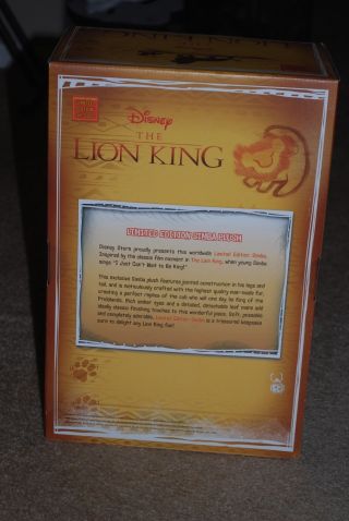 DISNEY STORE THE LION KING SIMBA PLUSH LIMITED EDITION OF 3500 5
