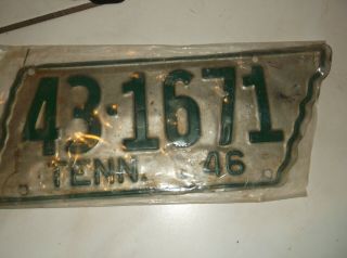 Antique Tennessee 1946 License Plate