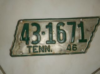 Antique Tennessee 1946 License Plate 2
