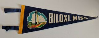 Biloxi,  Mississippi 1950s Small Felt Pennant Historic Lighthouse