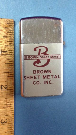 Vintage Us Bicentennial Advertising Lighter Brown Sheet Metal Co.  By Park Usa
