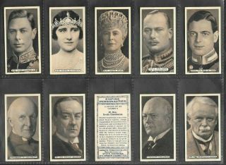 Ardath 1937 (personalities) Full 50 Card Set  Empire Personalities