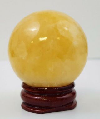 Yellow Aventurine Crystal Sphere 40mm W/ Stand For Opening And Balancing