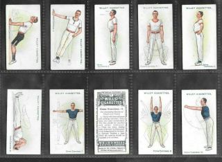 Wills 1914 Intriguing (exereises) Full 50 Card Set  Physical Culture
