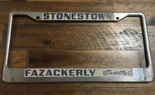 Vintage Stonestown San Francisco California Cadillac License Plate Frame Rare