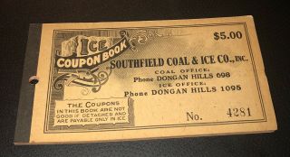 1920’s Staten Island York Southfield Coal & Ice Coupon Booklet