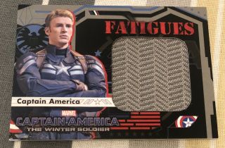 Chris Evans Captain America The Winter Soldier Fatigues Costume Wardrobe Card F3