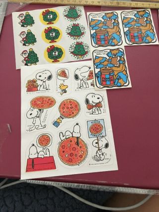 Vtg Scratch N Sniff Stickers Paper Art Snoopy Pizza Mello Smello Peanut Butter