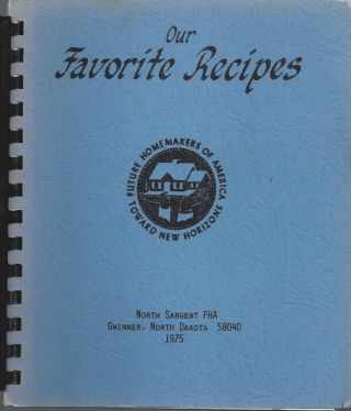 Gwinner Nd 1975 Fha Future Homemakers Recipes Cook Book North Sargent School