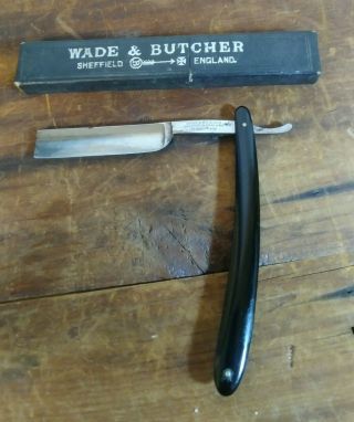 Vintage Wade & Butcher Straight Razor With Box Sheffield England