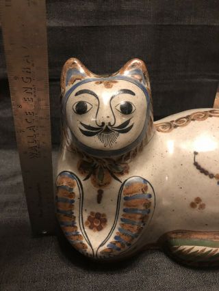 Large 12”x9.  5” Tonala Pottery Cat - Jorge Wilmot 5