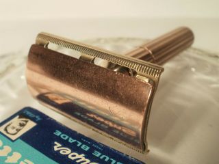 Vintage Gillette Heavy Tech Razor - Gillette Copper Brass Razor - Out
