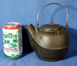 Cast Iron Tea Pot Kettle For Vintage Stove Range W/bottom Insert Rare Small Size
