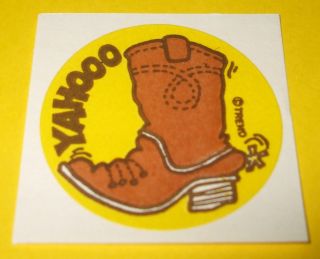 Vtg 80s Trend Scratch - N - Sniff Matte Stinky Sticker Yahoo Boot Leather Scent Rare