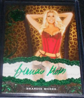 Benchwarmer 2015 - Sin City - Brandie Moses Green Foil Autograph Card 2/10