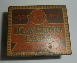 Vintage Atlas Powder Co blasting caps tin 2