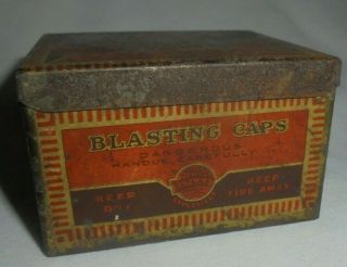 Vintage Atlas Powder Co blasting caps tin 3