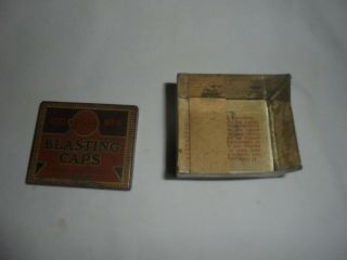 Vintage Atlas Powder Co blasting caps tin 4