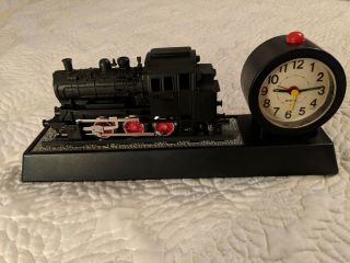 Train Steam - Engine,  W/ Alarm Clock,  Wheels Move When Alarm Goes Off