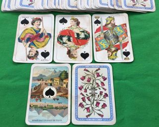 Old Antique Cl Wust Non Standard Portugal Playing Cards Spielkarten Cartes 42/52