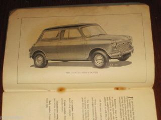 Scarce 1961 Austin Mini Cooper Handbook Well Illustrated 64pg Post