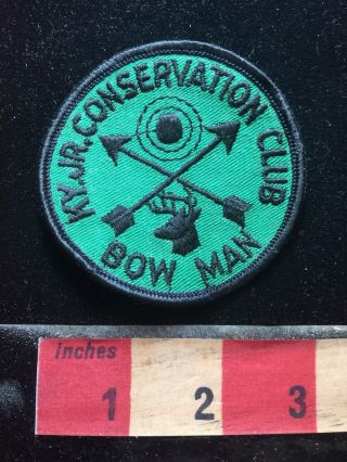 Vtg Bow Man Bowman Kentucky Junior Conservation Club Patch - Arrow 73c4