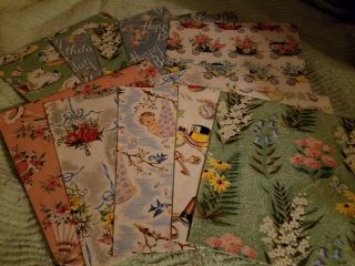 Vintage Gift Wrap All Occasion Birthday,  Baby Floral,  Vintage