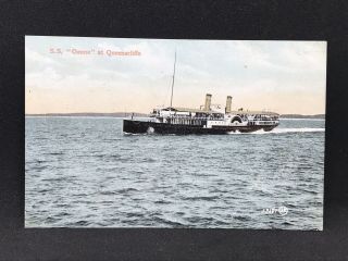 Antique Photo Postcard S.  S.  Ozone At Queenscliff,  Vic Paddle Steamer Ship,  1908