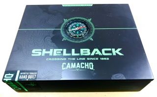 Camacho Shellback Cigar Box With Compass In Lid,  No Cigars