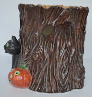 Yankee Candle Halloween Black Cat Tree Trunk Tart Warmer Burner Not Electric 4