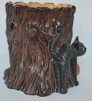 Yankee Candle Halloween Black Cat Tree Trunk Tart Warmer Burner Not Electric 7