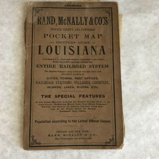 Louisiana Railroad Map 1905 Rand Mcnally Auto Pocket Map Shippers Guide