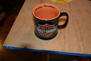 Harley - Davidson 5 1/4 " Tall Black Shield Stein Mug Euc