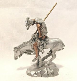 1990 Masterworks Fine Pewter By Peter C Sedlow " The End Of The Trail "