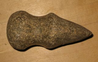 Authentic Native American Large Brown Stone Axe Head Indian Artifact Tool