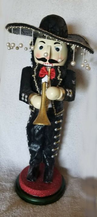 Vintage Bombay 16 " Fancy Mexican Mariachi Trumpet Player Nutcracker