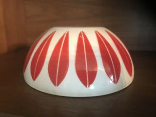 Vintage Catherine Holm Enamelware Bowl Red Lotus On White 5.  5”