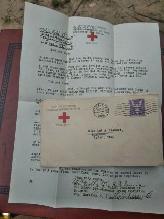 Rare Red Cross Letter To Miss Katie Stewart Meeting Colored Nutrition Program