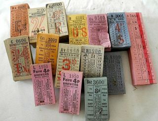 Bus tickets: U.  K.  Punch type tickets in packs of around 50 or 100 - 1000,  total 2