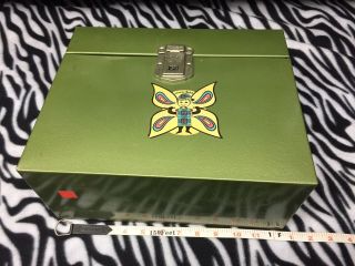 Rare Vintage Hamilton Skotch Green Metal Porta File Box Butterfly Logo Lock