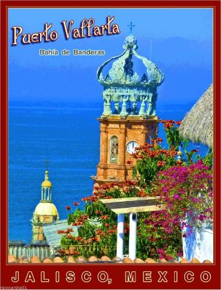Puerto Vallarta Jalisco Mexico Beach Mexican Travel Advertisement Art Poster