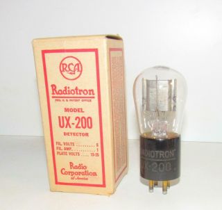 Nib Rca Ux - 200 Radio Vacuum Tube - Rare Globe 00 Triode.