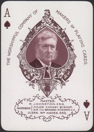 Playing Cards 1 Single Card Antique Wide 1903 Worshipful Co Master Ace Of Spades
