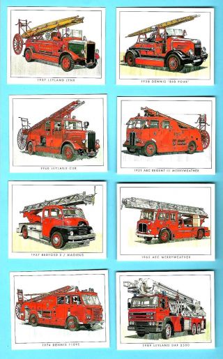 Cigarette/trade/cards.  Frameability.  Fire Engines 1st (full Set Of 16).  (1996).