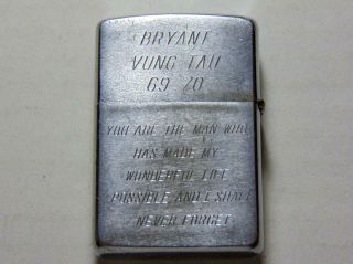 1967 Vietnam War Zippo Lighter Bryan Vung Tau 69 - 70 2