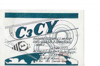 1948 C3cy Canton China Qsl Radio Card.  Stamps
