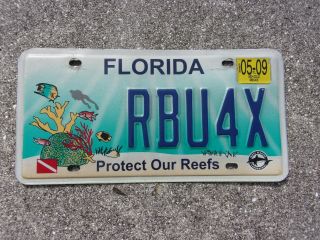Florida 2009 Protect Our Reefs License Plate Rbu4x