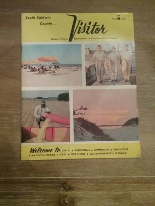 1966 South Baldwin County Visitor Guide Gulf Shores Orange Beach Foley Loxley