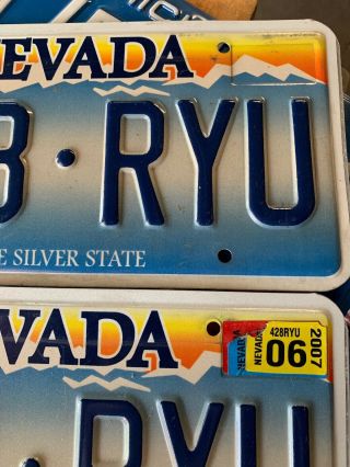 Nevada 2006 License Plate PAIR - 428 - RYU.  -. 3