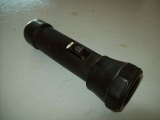 Vintage Winchester Ray O Vac Flashlight Electrician Miner Black Rubberized